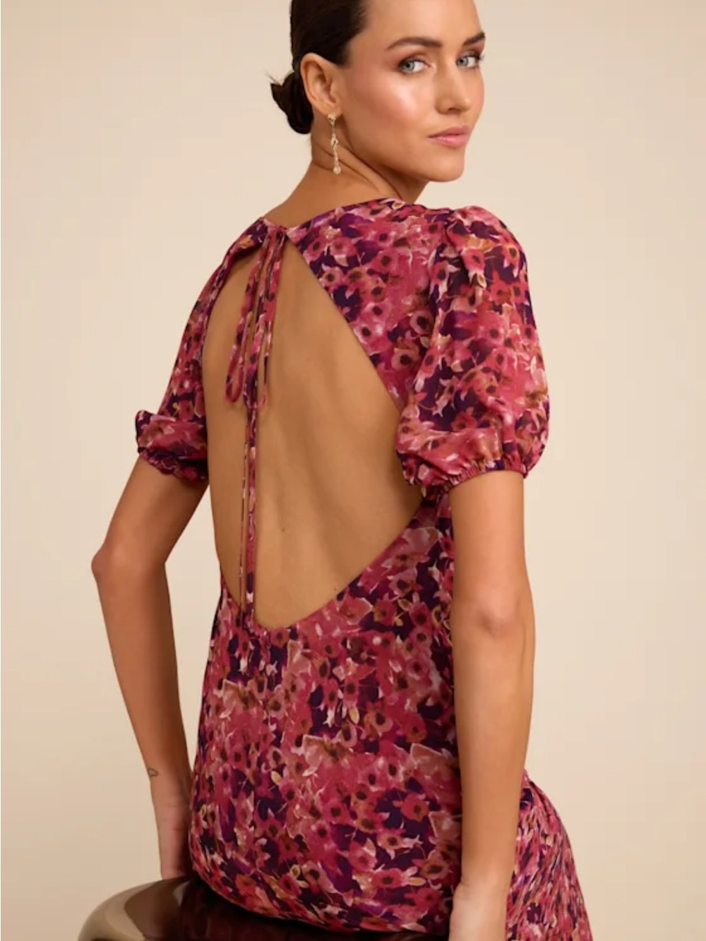 Lulus Open-Back Floral Midi Dress